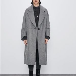 New ZARA oversized wool blend buttoned coat